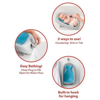 Skip Hop Baby Bath Tub, Moby Recline And Rinse Bather