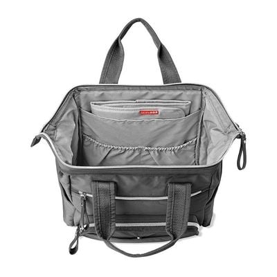 Skip Hop Diaper Bag Backpack: Mainframe Large Capacity Wide Open Structure with Changing Pad &amp; Stroller Attachement, Charcoal