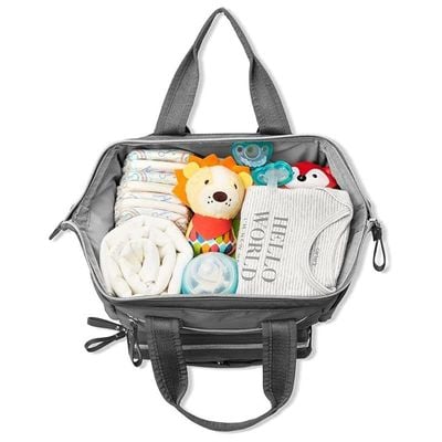 Skip Hop Diaper Bag Backpack: Mainframe Large Capacity Wide Open Structure with Changing Pad &amp; Stroller Attachement, Charcoal