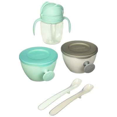 Skip Hop Baby Feeding Mealtime Gift Set, Grey/Teal