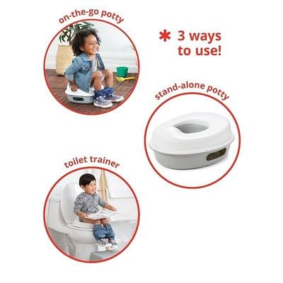 Skip Hop Go Time Multi-Stage 3 In 1 Potty Seat, White/Grey