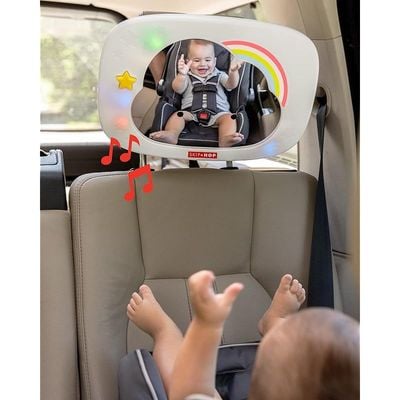 Skip Hop Baby Car Mirror Rear Facing, Silver Lining Cloud Entertainment Mirror, One Size