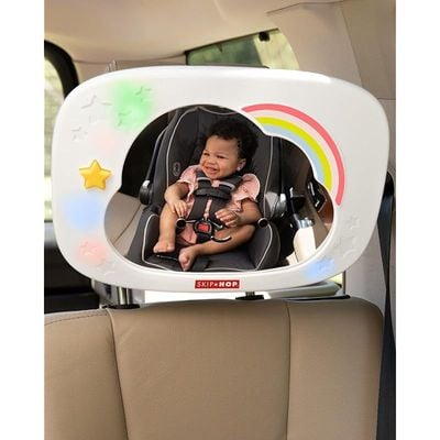 Skip Hop Baby Car Mirror Rear Facing, Silver Lining Cloud Entertainment Mirror, One Size