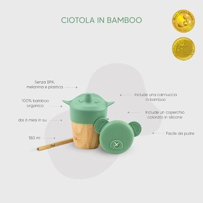 Skip Hop Bamboo Cup With 2 Silicone Lids