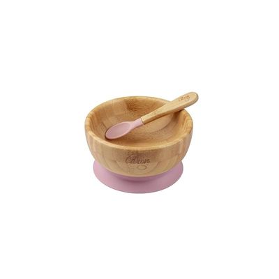 Skip Hop Citron Organic Bamboo Bowl 300ml Suction + Spoon Blush Pink