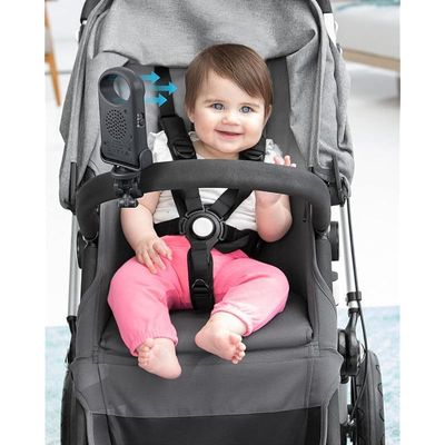 Skip Hop Bladeless Portable Stroller Fan, Adjustable 3 Speeds, Stroll &amp; Connect, Grey