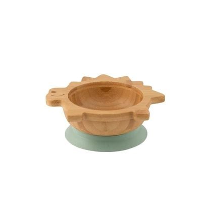 Skip Hop Citron Organic Bamboo Bowl 250ml Suction + Spoon Dino Green