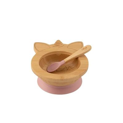 Skip Hop Citron Organic Bamboo Bowl 250ml Suction + Spoon Unicorn Blush Pink