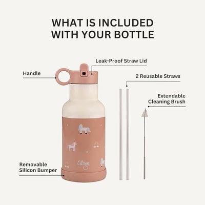 Skip Hop Citron- Vacuum Insulated Stainless Steel Water Bottle for Kids - 350ml Unicorn-Blush Pink