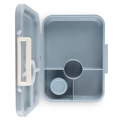 Skip Hop Citron Citron- Tritan Lunch Box With 4 Compartments for Kids - Includes 1 Sauce Container | Leak-Proof and BPA Free Lunch Box for Kids- Spaceship-Dusty Blue