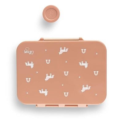 Skip Hop itron- Tritan Lunch Box With 4 Compartments for Kids - Includes 1 Sauce Container | Leak-Proof and BPA Free Lunch Box for Kids- Unicorn-Blush Pink