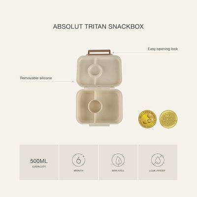 Skip Hop Citron- Tritan Snackbox with 3 Compartments for Kids | Leak-Proof and BPA Free- Green