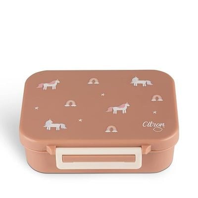 Skip Hop Citron- Tritan Snackbox with 3 Compartments for Kids | Leak-Proof and BPA Free- Unicorn Blush Pink