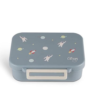 Skip Hop Citron- Tritan Snackbox with 3 Compartments for Kids | Leak-Proof and BPA Free- Spaceship Dusty Blue