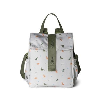 Skip Hop Citron- Insulated Roll Up Lunch Bag for Kids School | BPA Free | Recycled PET material Lunch Bag- Dino Green