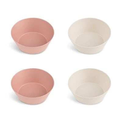 Skip Hop Citron- Unbreakable Bowls Set of 4 | 100% Organic | Reusable, Biodegradable, Environment friendly, &amp; Unbreakable- Pink/Cream