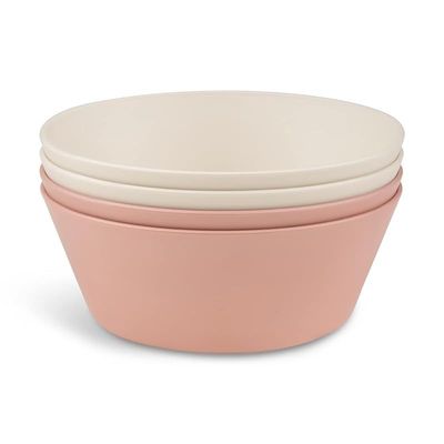 Skip Hop Citron- Unbreakable Bowls Set of 4 | 100% Organic | Reusable, Biodegradable, Environment friendly, &amp; Unbreakable- Pink/Cream