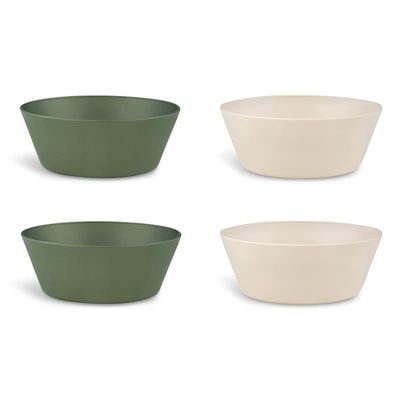 Skip Hop Citron Citron- Unbreakable Bowls Set of 4 | 100% Organic | Reusable, Biodegradable, Environment friendly, &amp; Unbreakable- Green/Cream