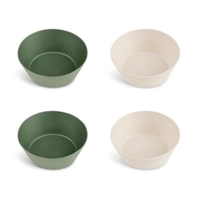 Skip Hop Citron Citron- Unbreakable Bowls Set of 4 | 100% Organic | Reusable, Biodegradable, Environment friendly, &amp; Unbreakable- Green/Cream