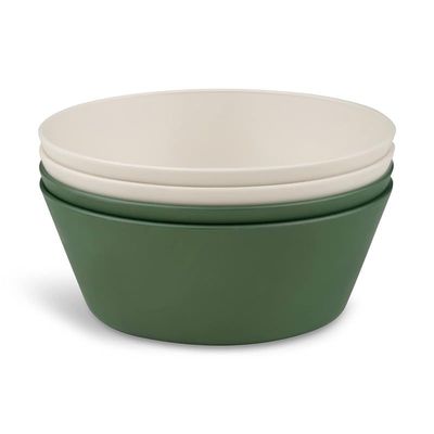 Skip Hop Citron Citron- Unbreakable Bowls Set of 4 | 100% Organic | Reusable, Biodegradable, Environment friendly, &amp; Unbreakable- Green/Cream