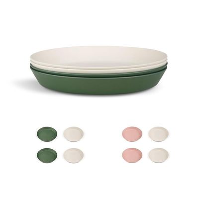 Skip Hop Citron- Unbreakable Plates Set of 4 | 100% Organic | Reusable, Biodegradable, Environment friendly, &amp; Unbreakable- Green/Cream