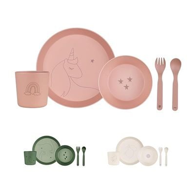 Skip Hop Citron- Unbreakable Tableware Set | 100% Organic | Reusable, Biodegradable, Environment friendly, &amp; Unbreakable- Unicorn Blush Pink