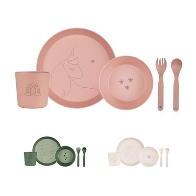 Skip Hop Citron- Unbreakable Tableware Set | 100% Organic | Reusable, Biodegradable, Environment friendly, &amp; Unbreakable- Unicorn Blush Pink