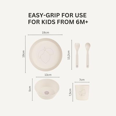 Skip Hop Citron- Unbreakable Tableware Set | 100% Organic | Reusable, Biodegradable, Environment friendly, &amp; Unbreakable- Lemon