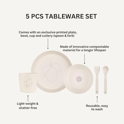 Skip Hop Citron- Unbreakable Tableware Set | 100% Organic | Reusable, Biodegradable, Environment friendly, &amp; Unbreakable- Lemon