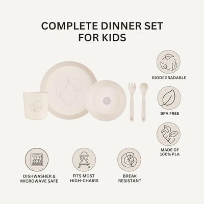 Skip Hop Citron- Unbreakable Tableware Set | 100% Organic | Reusable, Biodegradable, Environment friendly, &amp; Unbreakable- Lemon