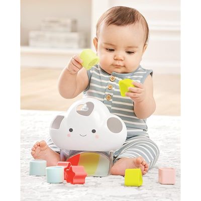 Skip Hop Shape Sorting Toy with Shapes and Feelings, Shape Sorting Baby Toy, Silver Lining Cloud