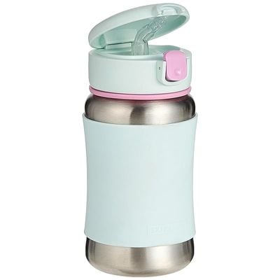 Skip Hop Toddler Sippy Cup with Straw, Sparks Stainless Steel Straw Bottle, Ice Cream