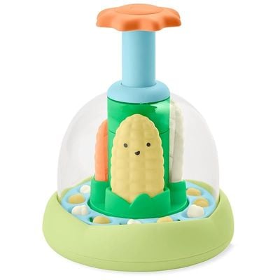 Skip Hop Press &amp; Spin Baby Toy, Farmstand What's Poppin Corn Spinner