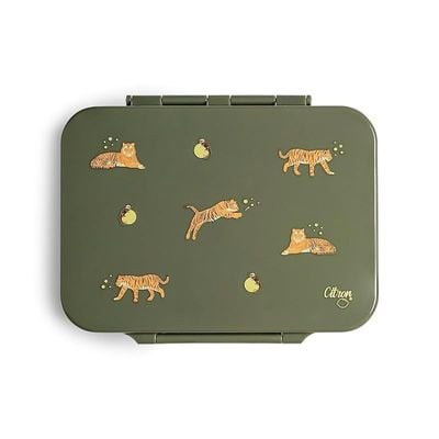 Skip Hop Citron- Tritan Lunch Box With 4 Compartments for Kids | Leak-Proof and BPA Free Lunch Box for Kids- Tiger