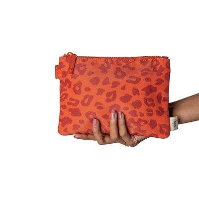 Skip Hop Citron Brand Multipurpose Zipper Pouch Leo Brick - Everyday Lightweight, Plastic-Free Storage for Toiletries, Pens, Cosmetics, and More