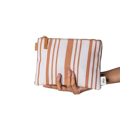 Skip Hop Citron Brand Multipurpose Zipper Pouch Caramel - Everyday Lightweight, Plastic-Free Storage for Toiletries, Pens, Cosmetics, and More