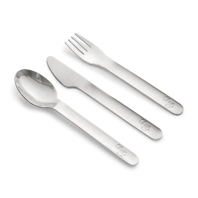 Skip Hop Citron- Stainless Steel Cutlery Set with Pouch Blush Pink - Eco-Friendly Utensils for On-the-Go Dining