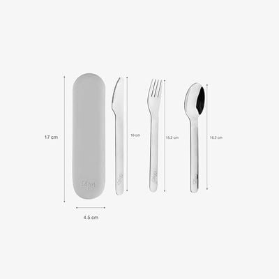 Skip Hop Citron- Stainless Steel Cutlery Set with Pouch Blush Pink - Eco-Friendly Utensils for On-the-Go Dining