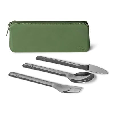 Skip Hop Citron- Stainless Steel Cutlery Set with Pouch Blush Pink - Eco-Friendly Utensils for On-the-Go Dining Visit the Citron Store