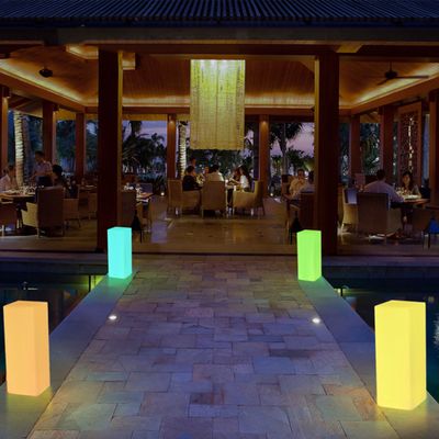 Waterproof Outdoor RGB Floor Lamp Dimmable with Remote Control Rectangular Shape