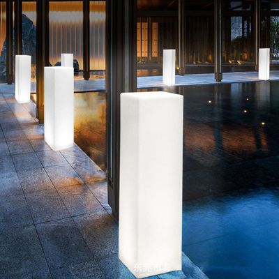 Waterproof Outdoor RGB Floor Lamp Dimmable with Remote Control Rectangular Shape