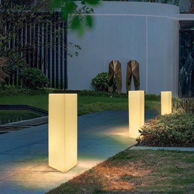 Waterproof Outdoor RGB Floor Lamp Dimmable with Remote Control Rectangular Shape