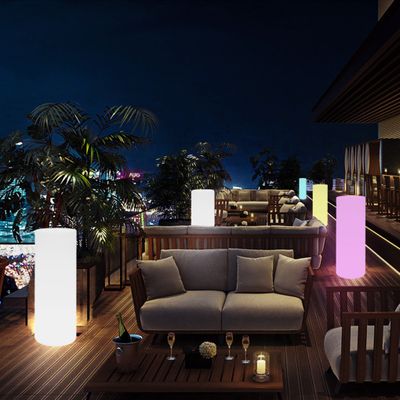 Waterproof Outdoor RGB Floor Lamp Dimmable with Remote Control Rectangular Shape