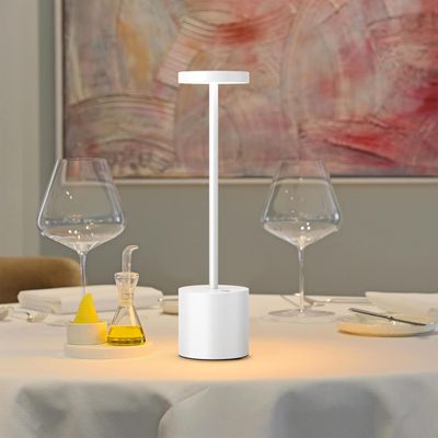 Touch Sensor Table Lamp 6000mAh Battery Operated White