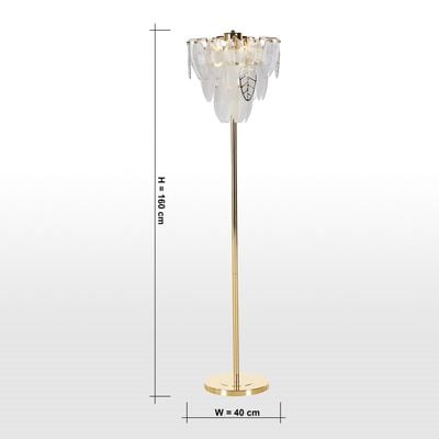 Vintage Charm Feather Crystal Floor Lamp