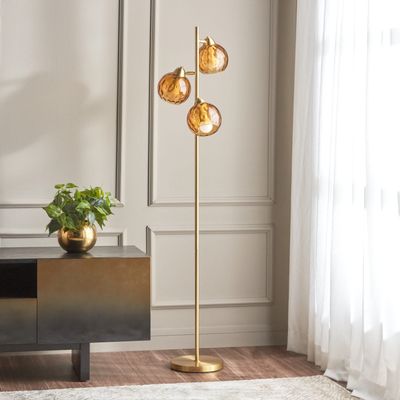 Crystal Glow Glass Floor Lamp