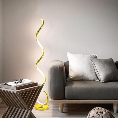 HOCC LED Twisted Style Floor Lamp Gold