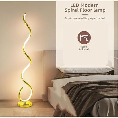 HOCC LED Twisted Style Floor Lamp Gold