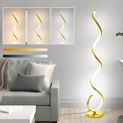 HOCC LED Twisted Style Floor Lamp Gold