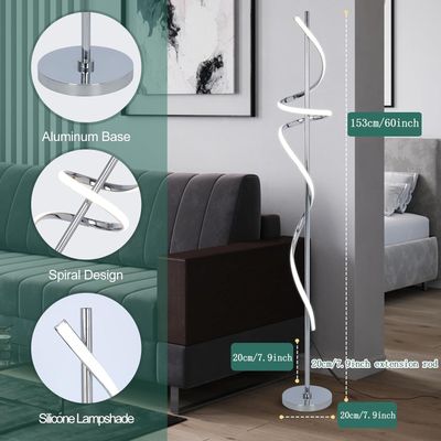 Modern Silver LED Standing Floor Lamp